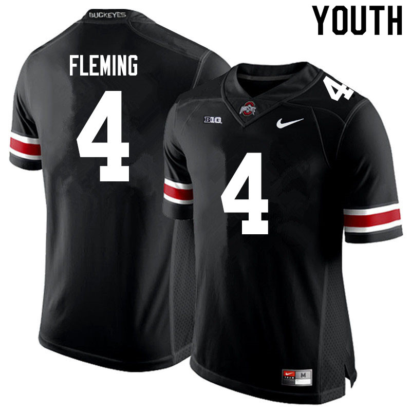 Youth #4 Julian Fleming Ohio State Buckeyes College Football Jerseys Sale-Black
